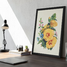 Antique Watercolor Botanical Print Poster