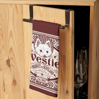 Antique Westie Product of Scotland Kökshandduk