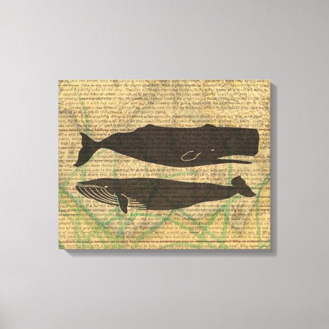 Antique Whale Nautical Sea Life Canvastryck (Framsida)