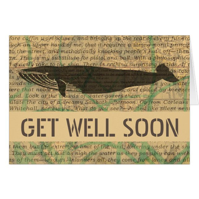 Antique Whale Nautical Sea Life Hälsningskort (Framsidan Horizontal)