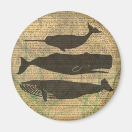 Antique Whale Nautical Sea Life Magnet