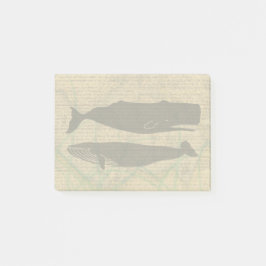 Antique Whale Nautical Sea Life Post-it Block