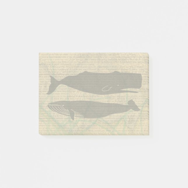 Antique Whale Nautical Sea Life Post-it Block (Framsida)