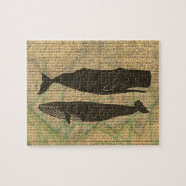 Antique Whale Nautical Sea Life Pussel