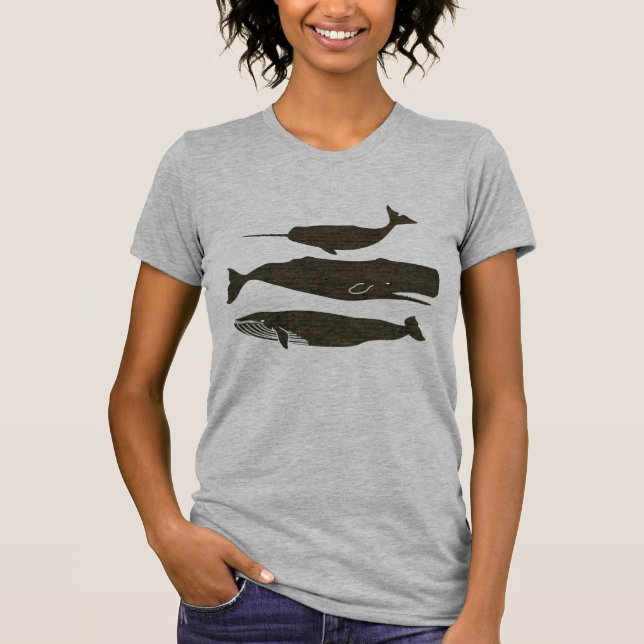 Antique Whale Nautical Sea Life Tee Shirt (Framsida)