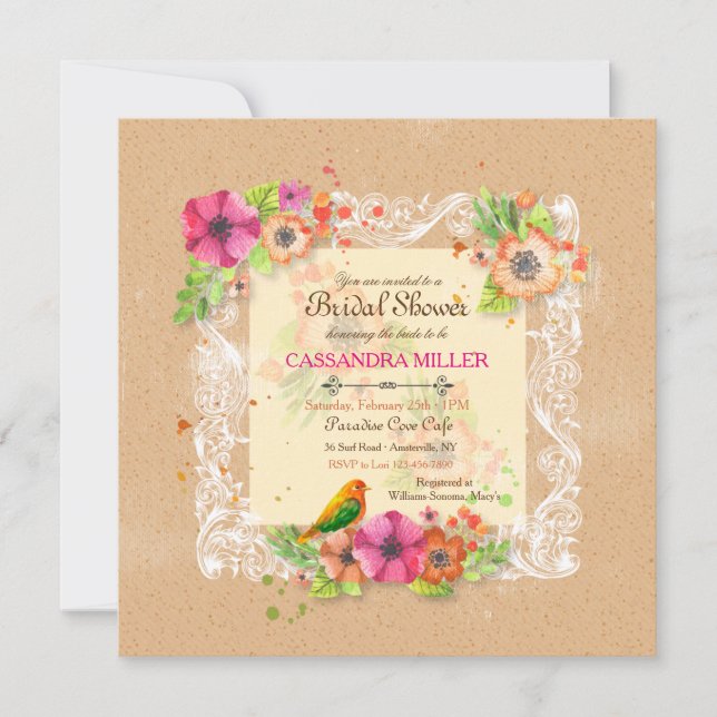 Antique Whisper-inbjudan Inbjudningar (Framsida)