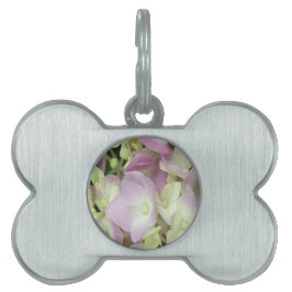 Antique White and Dusty Rosa Hydrangea Petals ID-bricka Husdjur