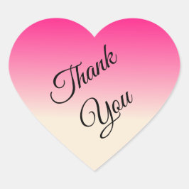 Antique White and Winter Himlar Rosa Ombre Färg Hjärtformat Klistermärke