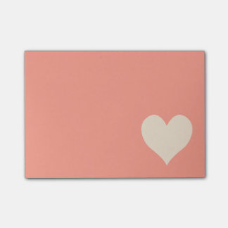 Antique White Cute Heart Shape Post-it Block