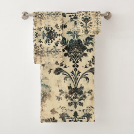 Antique White, Damask Print