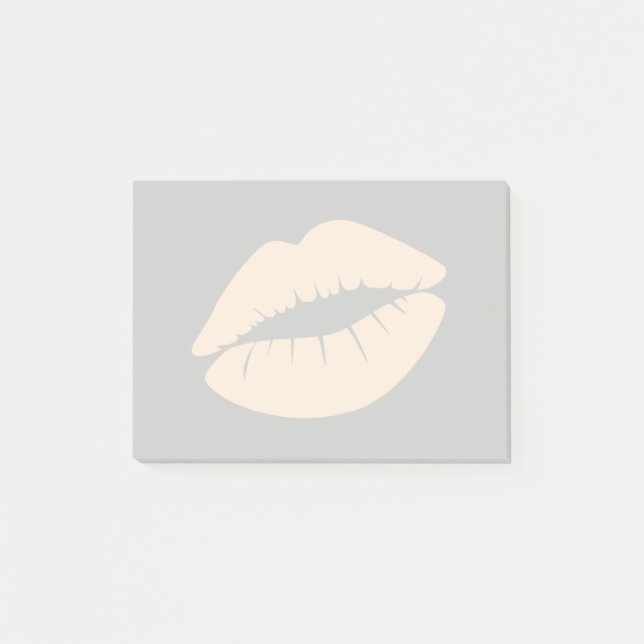 Antique White Färgad Läppar Post-it Block (Framsida)
