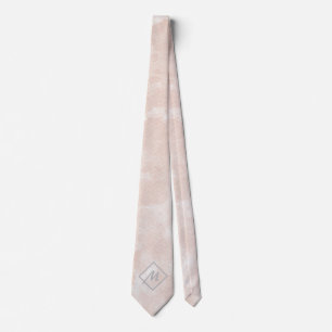 Antique White Gainsboro Rosa Grått Monogram Neckti Slips
