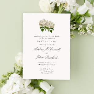 Antique White Hydrangea Grand Millennium Dubbla Inbjudningar