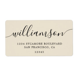 Antique White Modern Script Family Returadress Fraktsedel