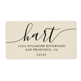 Antique White Modern Script Family Returadress Fraktsedel