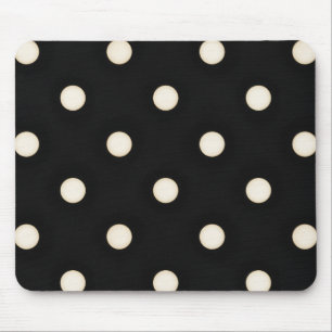 Antique White Polka dots på Black Distress Musmatta