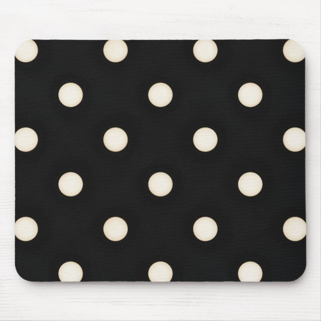 Antique White Polka dots på Black Distress Musmatta (Framsidan)