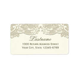 Antique White Vintage Blommigt Snöre Design Adressetikett