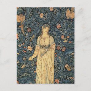 Antique William Morris Flora Vykort