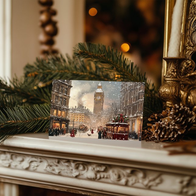 Antique Winter i London julvykort Helg Vykort (Skapare uppladdad)