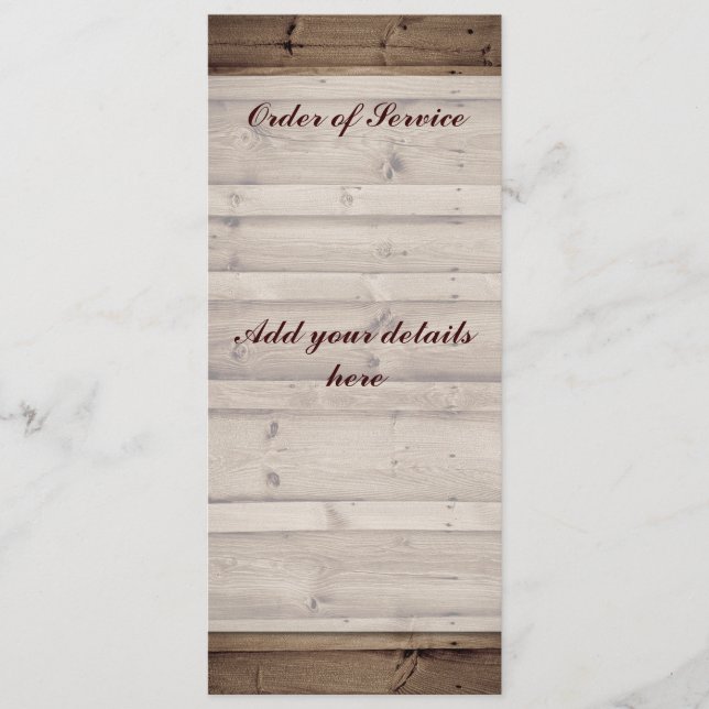 Antique Wooden Order Card Program (Framsida)