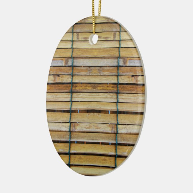 Antique Wooden Timber Woods Slats Julgransprydnad Keramik (Vänster)