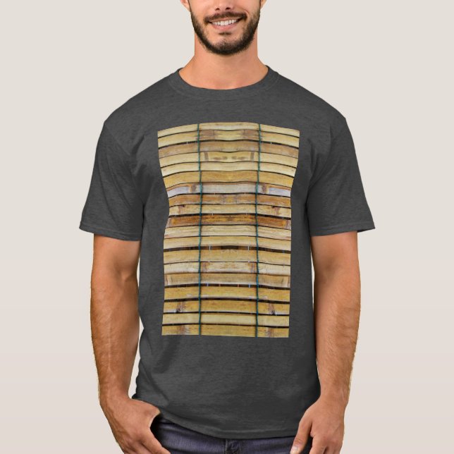 Antique Wooden Timber Woods Slats T Shirt (Framsida)