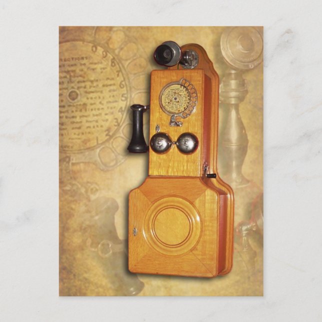 Antique wooden wall Telefon Vykort (Framsida)