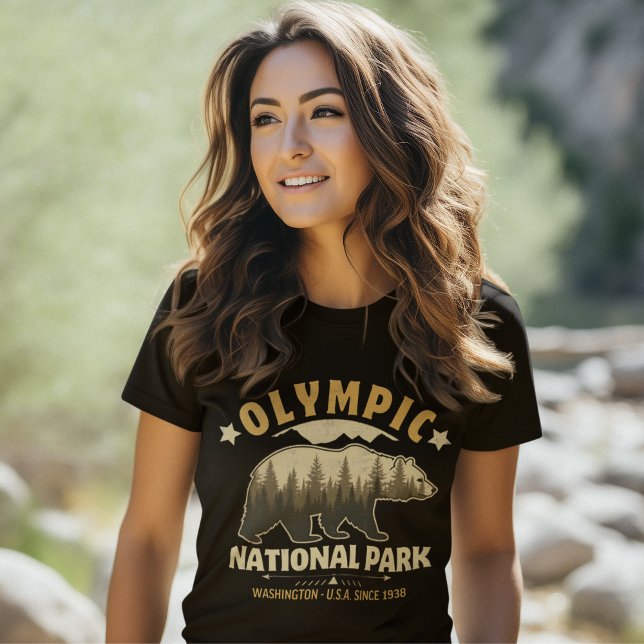 Antique Woodland Scenery of Olympic National Park T Shirt (Skapare uppladdad)