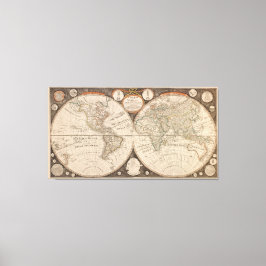 Antique World Map, 1799 (Thomas Kitchen) Canvastryck