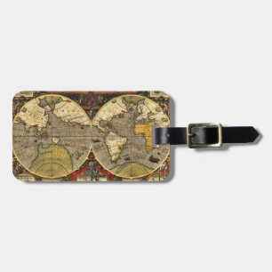 Antique World Map #2 Bagagebricka