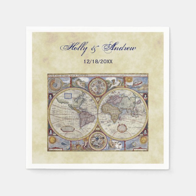 Antique World Map #3, Distress BG #3 Pappersservett (Framsidan)