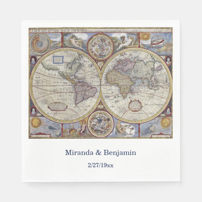 Antique World Map #3 Pappersservett (Framsidan)