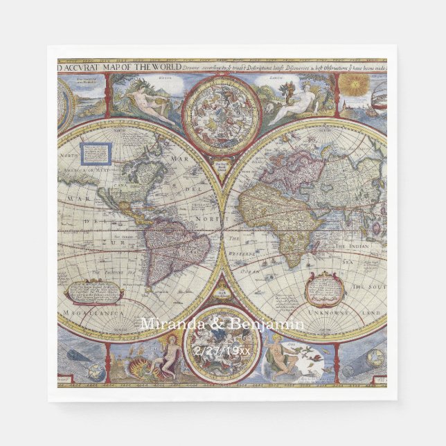 Antique World Map #3 Pappersservett (Framsidan)