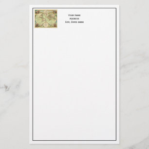 Antique World Map #4 Brevpapper