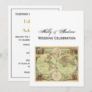 Antique World Map #4 Inbjudningar