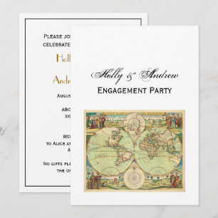 Antique World Map #4 Inbjudningar