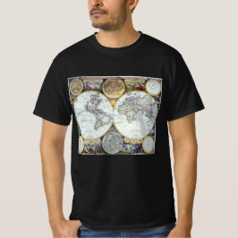 Antique World Map, Atlas Maritimus av John Seller Tee Shirt