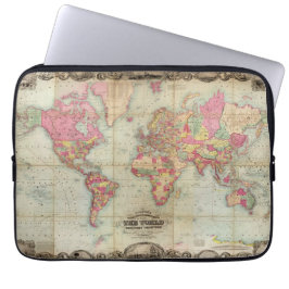 Antique World Map av John Colton, circa 1854 Laptop Sleeve