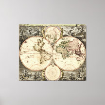 Antique World Map av Nicolao Visscher, circa 1690