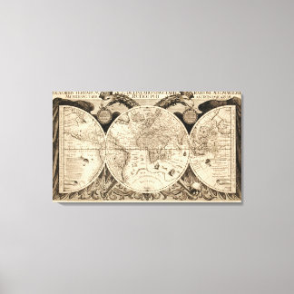 Antique World Map av Philipp Eckebrecht - 1630 Canvastryck