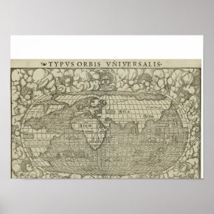 Antique World Map av Sebastian Münster circa 1560 Poster