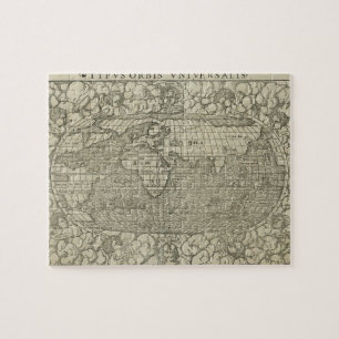 Antique World Map av Sebastian Münster circa 1560 Pussel