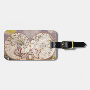 Antique World Map Bagagebricka