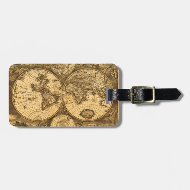 Antique World Map Bagagebricka (Horisontell Framsida)