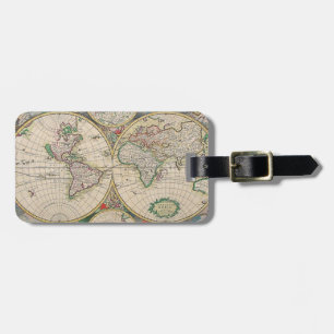 Antique World Map Bagagebricka