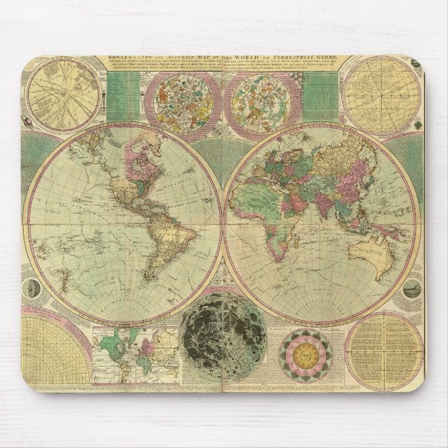 Antique World Map by Carington Bowles, Circa 1780 Musmatta (Framsidan)
