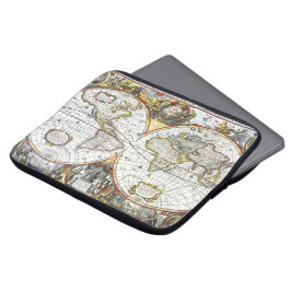 Antique World Map by Hendrik Hondius, 1630 Laptop Fodral