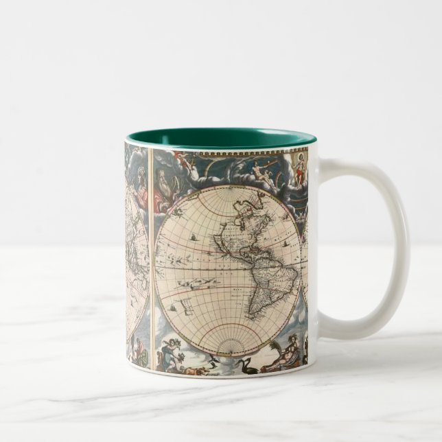 ANTIQUE WORLD MAP Coffee Mugg (Höger)