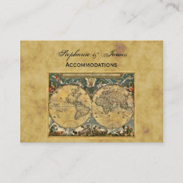 Antique World Map Distress BG-bostäder Tilläggskort
